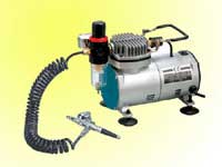Air brush gun & mini oilless compressor kit